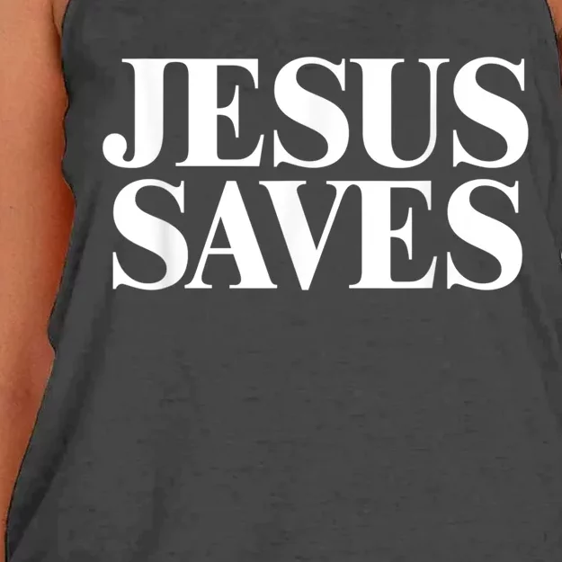 JESUS SAVES Women's Knotted Racerback Tank