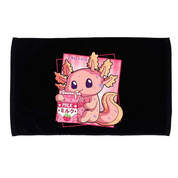 Japanese Style Kawaii Axolotl Strawberry Milk Anime Microfiber Hand Towel