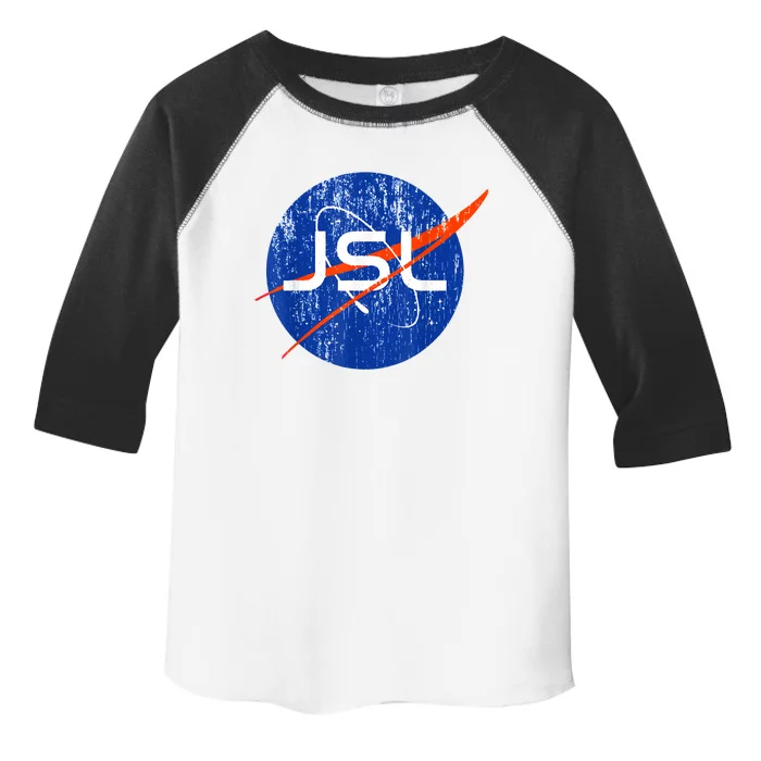 Jewish Space Laser Logo Badge Distressed Funny Meme Toddler Fine Jersey T-Shirt