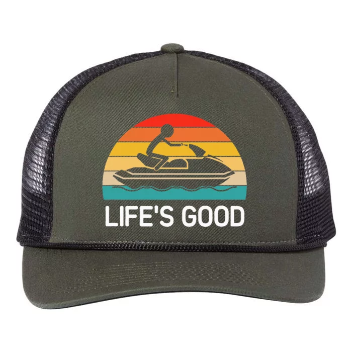 Jet Ski LifeS Good Life Quotes For Family Retro Rope Trucker Hat Cap