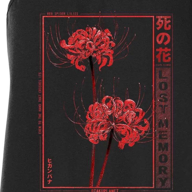 Japanese Spider Lily Soft Grunge Anime Aesthetic Flower Women's Racerback Tank