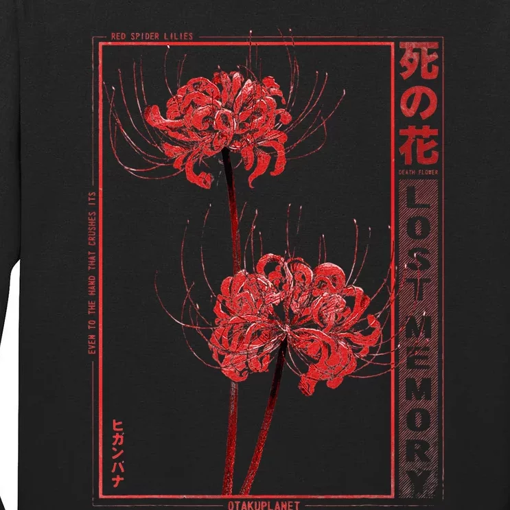 Japanese Spider Lily Soft Grunge Anime Aesthetic Flower Tall Long Sleeve T-Shirt