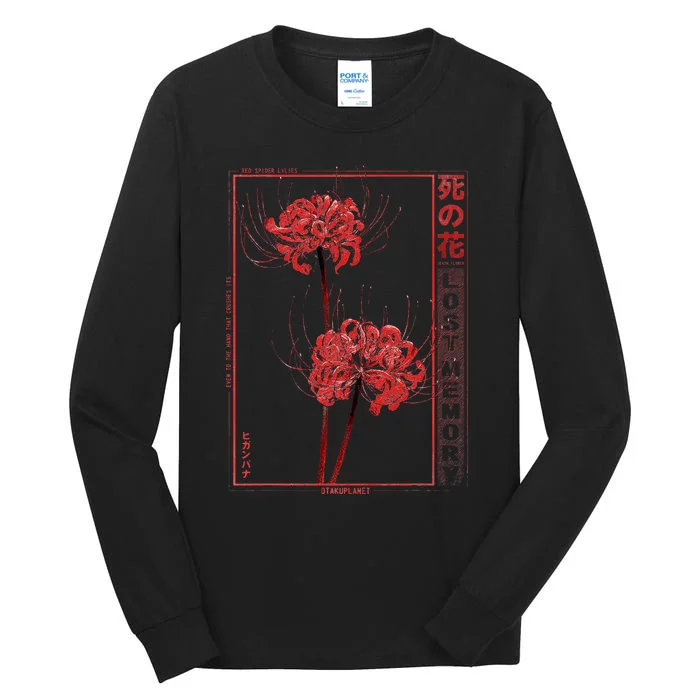 Japanese Spider Lily Soft Grunge Anime Aesthetic Flower Tall Long Sleeve T-Shirt