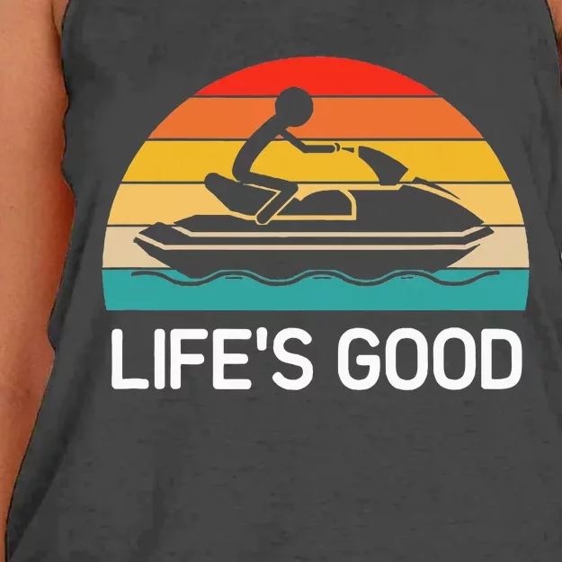 Jet Ski LifeS Good Life Quotes For Family Women's Knotted Racerback Tank