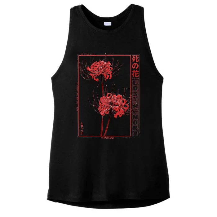 Japanese Spider Lily Soft Grunge Anime Aesthetic Flower Ladies Tri-Blend Wicking Tank