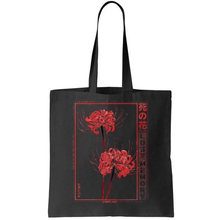 Japanese Spider Lily Soft Grunge Anime Aesthetic Flower Tote Bag