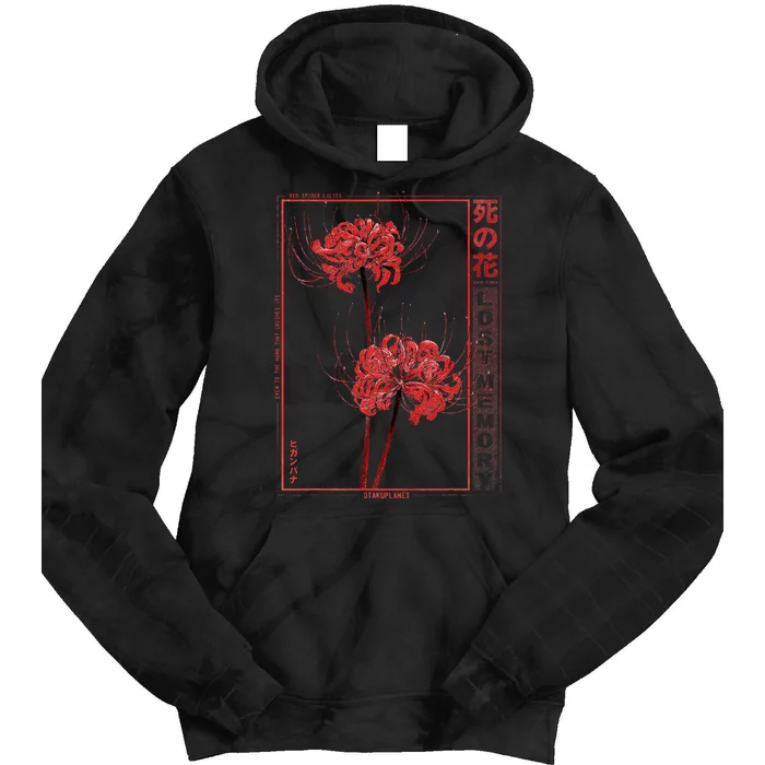 Japanese Spider Lily Soft Grunge Anime Aesthetic Flower Tie Dye Hoodie