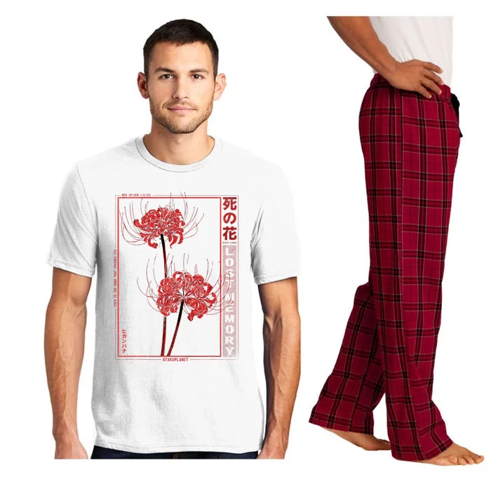 Japanese Spider Lily Soft Grunge Anime Aesthetic Flower Pajama Set