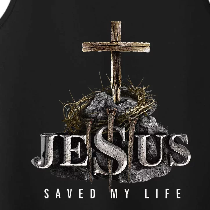 Jesus Saved My Life Christian Religious Bible Church Performance Tank