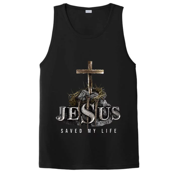 Jesus Saved My Life Christian Religious Bible Church Performance Tank