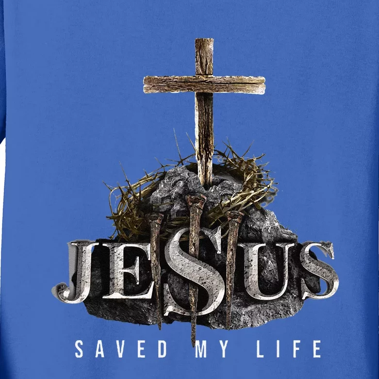 Jesus Saved My Life Christian Religious Bible Church Kids Long Sleeve Shirt