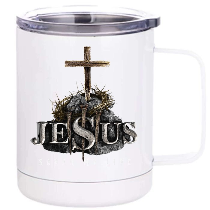 Jesus Saved My Life Christian Religious Bible Church Front & Back 12oz Stainless Steel Tumbler Cup