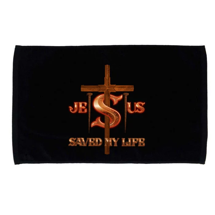 Jesus Saved My Life Metal Cross And Nails Microfiber Hand Towel