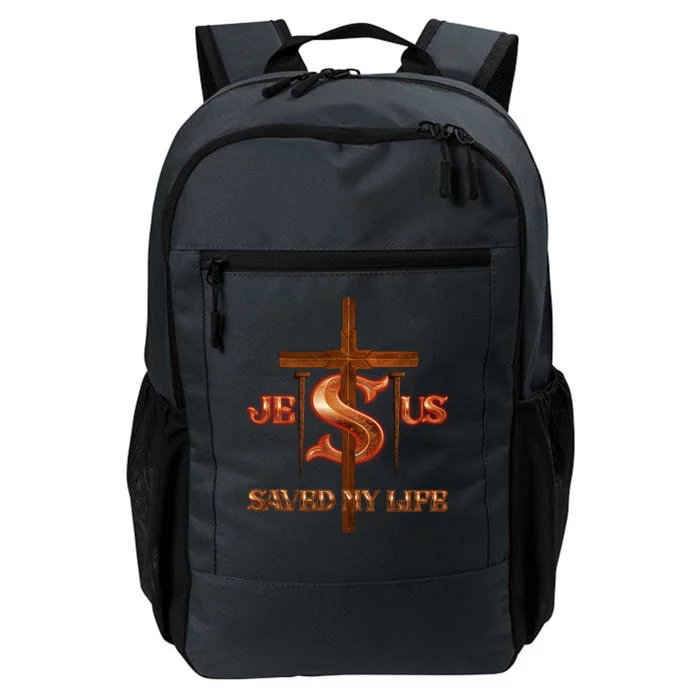 Jesus Saved My Life Metal Cross And Nails Daily Commute Backpack