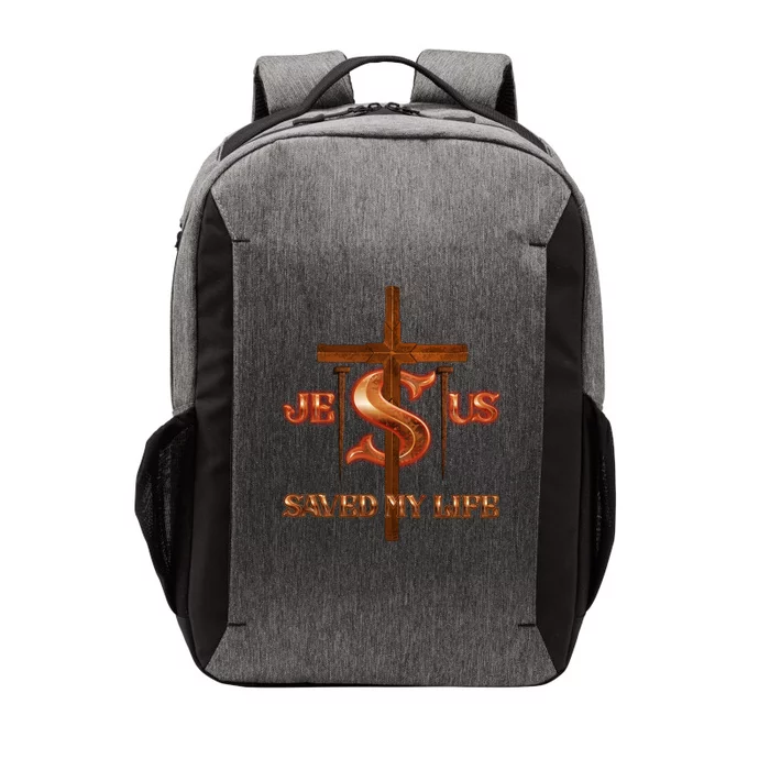 Jesus Saved My Life Metal Cross And Nails Vector Backpack