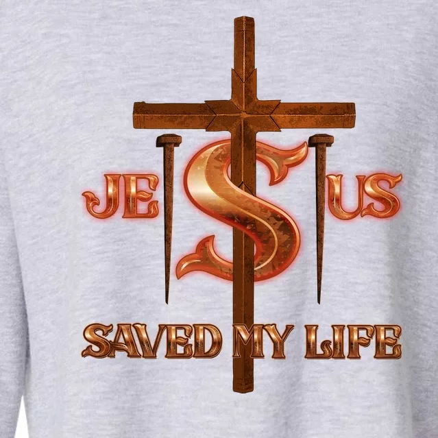 Jesus Saved My Life Metal Cross And Nails Cropped Pullover Crew