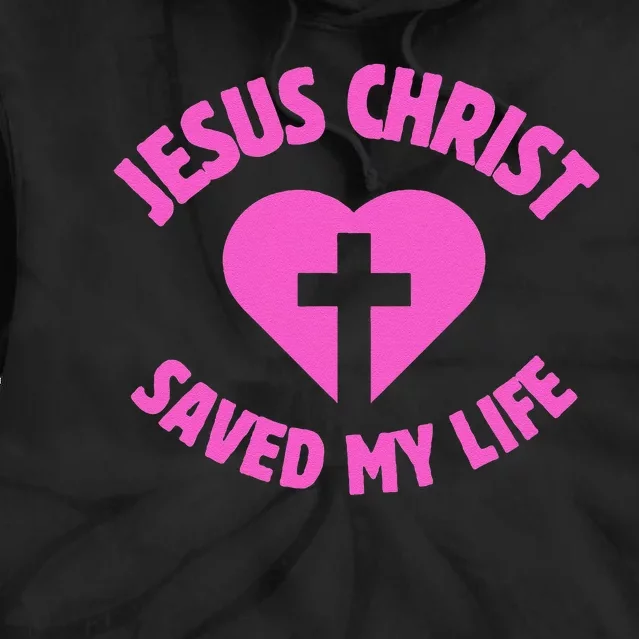 Jesus Saved My Life Breast Cancer Awareness Tie Dye Hoodie