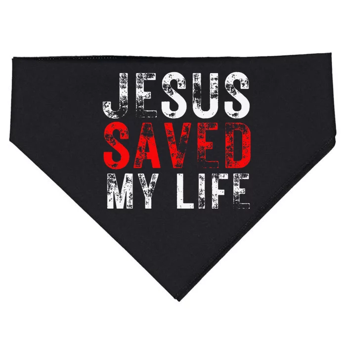 Jesus Saved My Life Christian Cross USA-Made Doggie Bandana