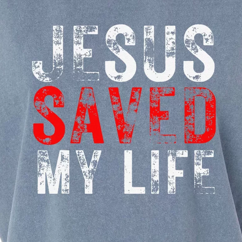 Jesus Saved My Life Christian Cross Garment-Dyed Women's Muscle Tee