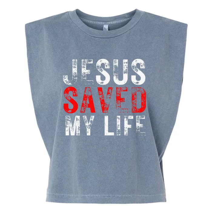 Jesus Saved My Life Christian Cross Garment-Dyed Women's Muscle Tee