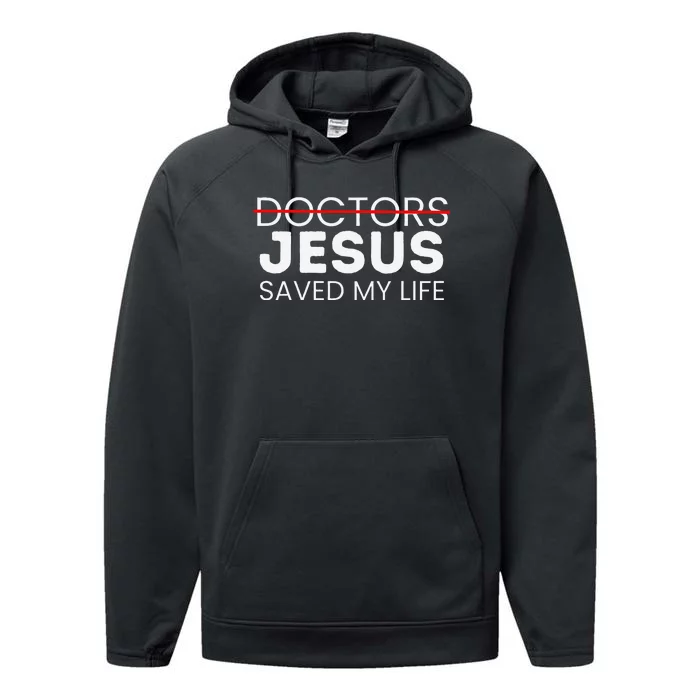 Jesus Saved My Life Cancer Survivor Awareness Performance Fleece Hoodie