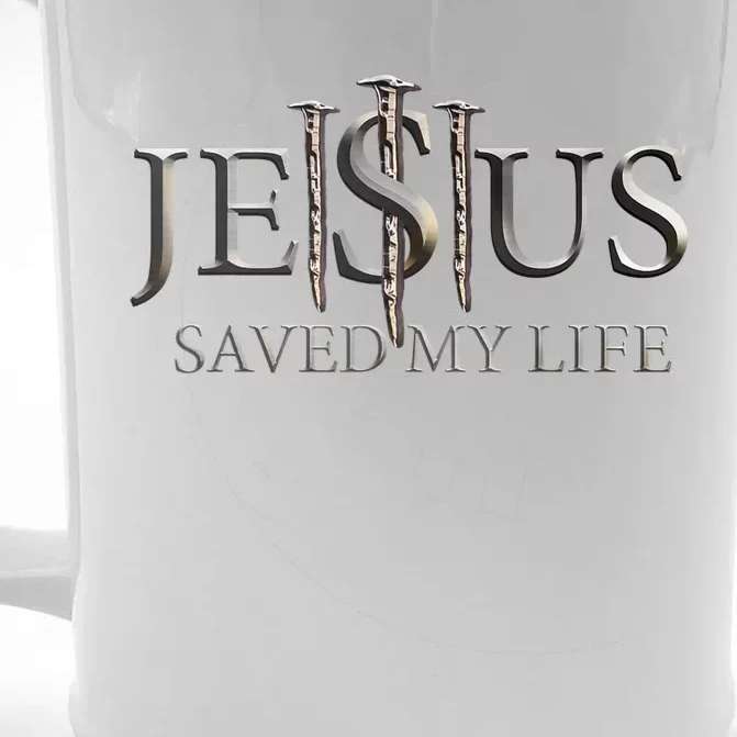 Jesus Saved My Life Christian Religious Believer Front & Back Beer Stein