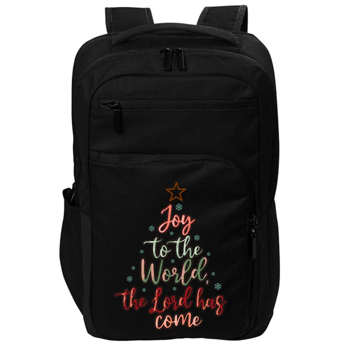 Joy Saying Merry Christmas Christian Message Xmas Tree Impact Tech Backpack