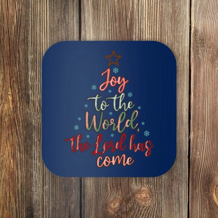 Joy Saying Merry Christmas Christian Message Xmas Tree Coaster