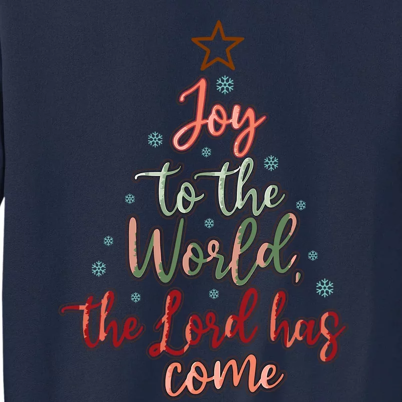 Joy Saying Merry Christmas Christian Message Xmas Tree Tall Sweatshirt