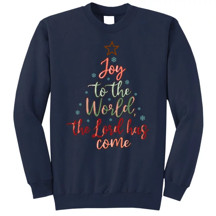 Joy Saying Merry Christmas Christian Message Xmas Tree Tall Sweatshirt