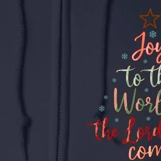 Joy Saying Merry Christmas Christian Message Xmas Tree Full Zip Hoodie