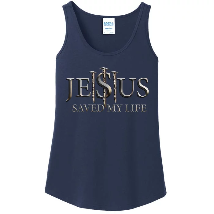 Jesus Saved My Life Christian Religious Believer Ladies Essential Tank