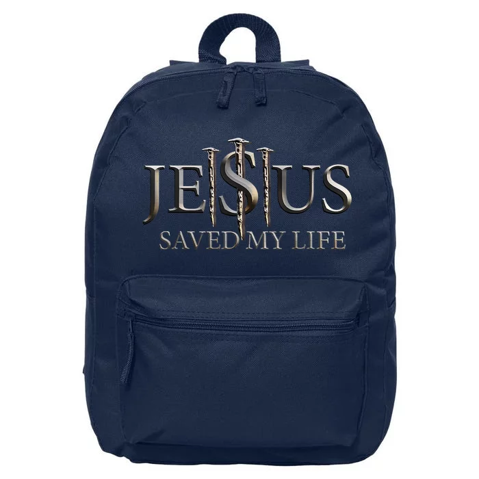 Jesus Saved My Life Christian Religious Believer 16 in Basic Backpack