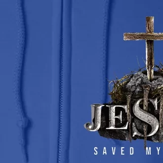 Jesus Saved My Life Christian Religious Bible Church Full Zip Hoodie