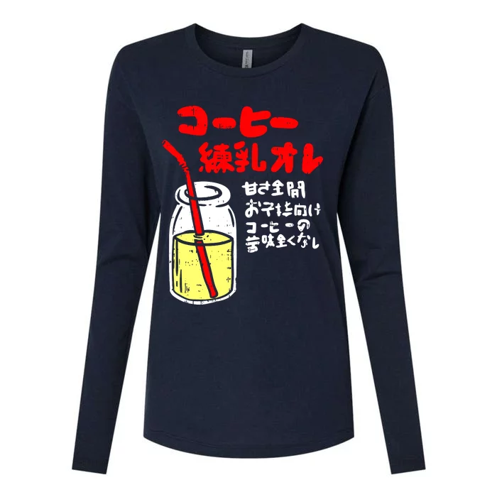 Japanese Strawberry Milk Bottle Drink Kawaii Japan Womens Cotton Relaxed Long Sleeve T-Shirt