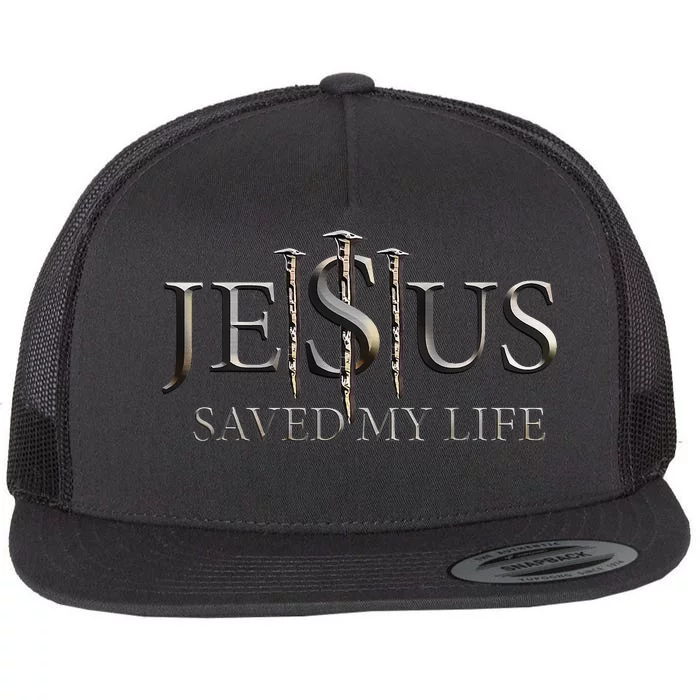 Jesus Saved My Life Christian Religious Believer Flat Bill Trucker Hat