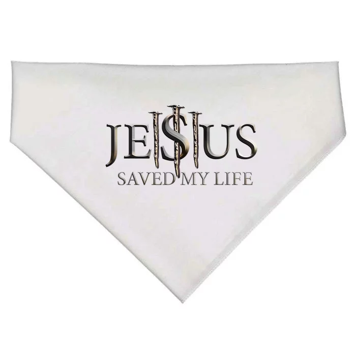 Jesus Saved My Life Christian Religious Believer WoMen USA-Made Doggie Bandana