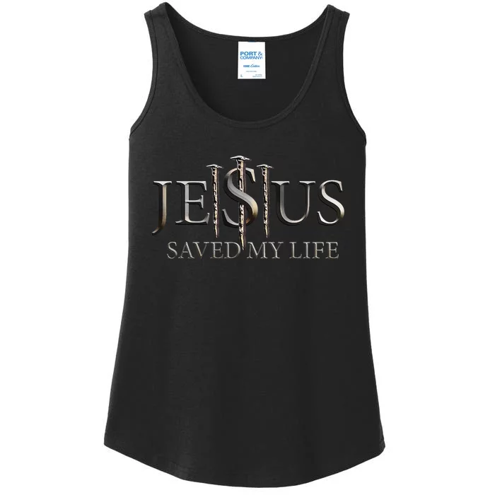 Jesus Saved My Life Christian Religious Believer Ladies Essential Tank