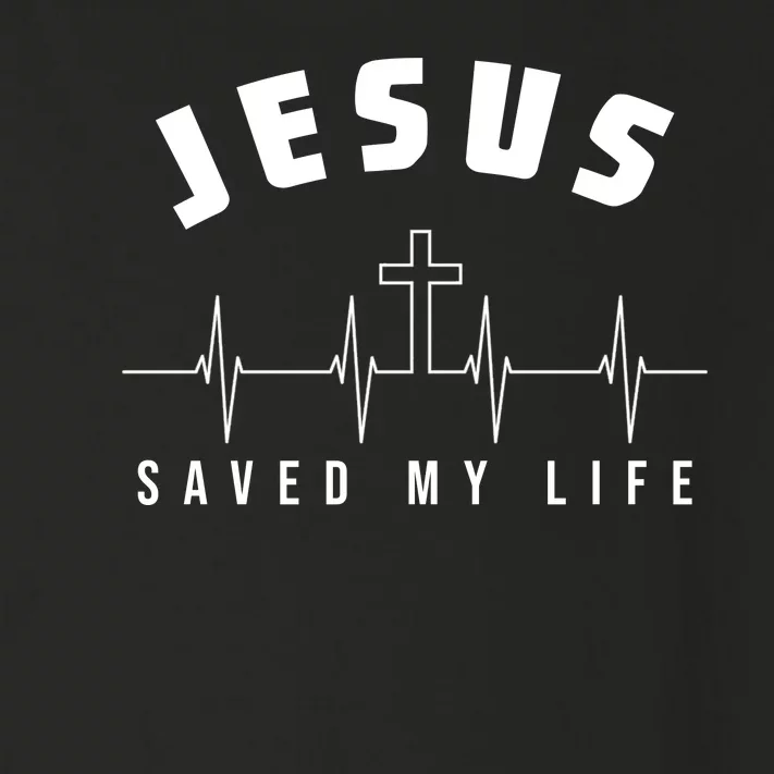 Jesus Saved My Life Cross Heartbeat Toddler Long Sleeve Shirt