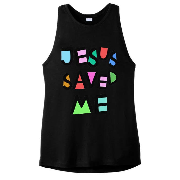 Jesus Saved Me Strong Belief Faith Girls Church Ladies Tri-Blend Wicking Tank