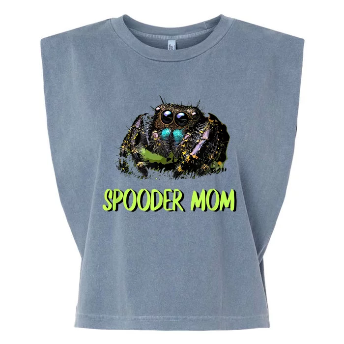 Jumping Spider Mom Spooder Mom Mothers Day Wo Pet Spider Garment-Dyed Women's Muscle Tee