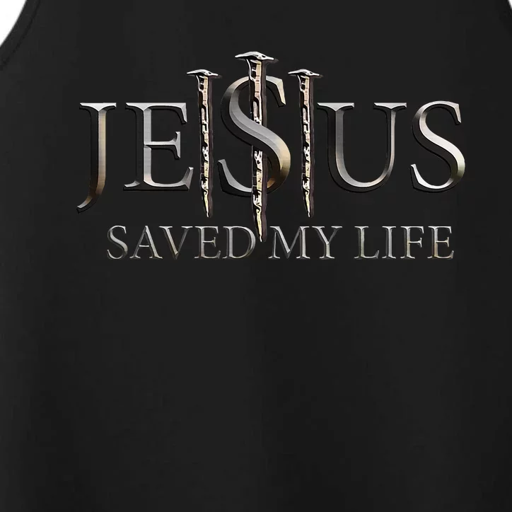 Jesus Saves My Life Christian Religious Believer Performance Tank