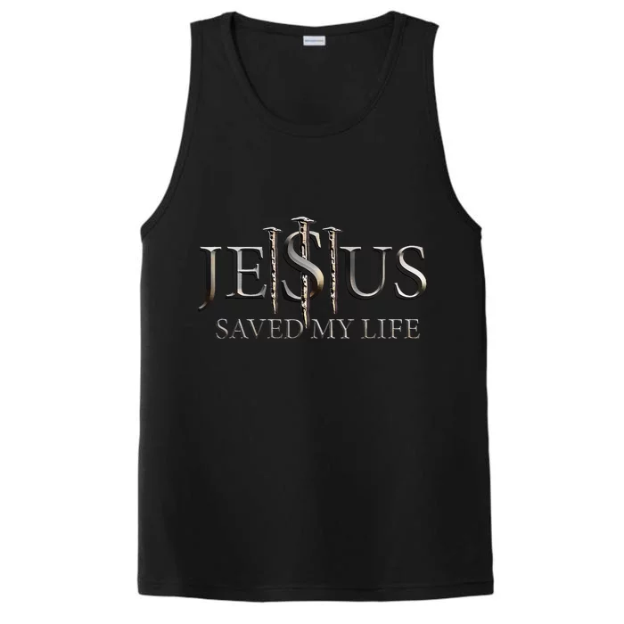 Jesus Saves My Life Christian Religious Believer Performance Tank