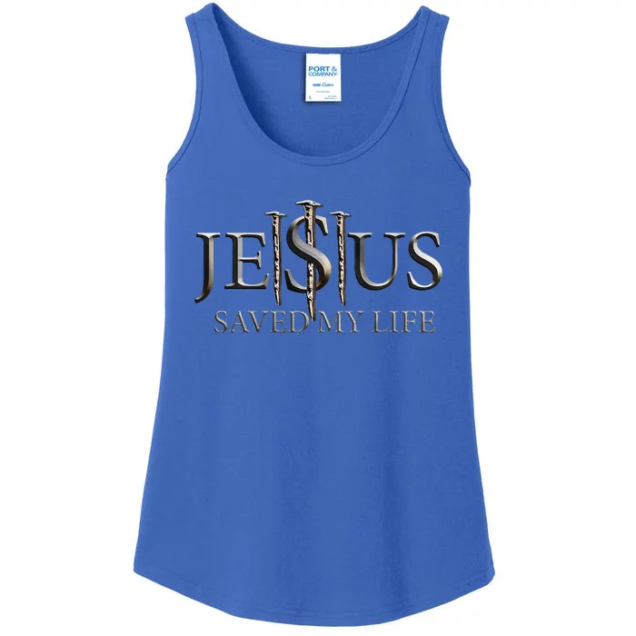 Jesus Saves My Life Christian Religious Believer Ladies Essential Tank