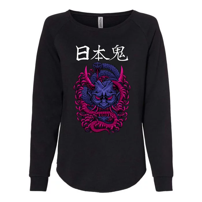 Japanese Samurai Mask With Ornament Womens California Wash Sweatshirt