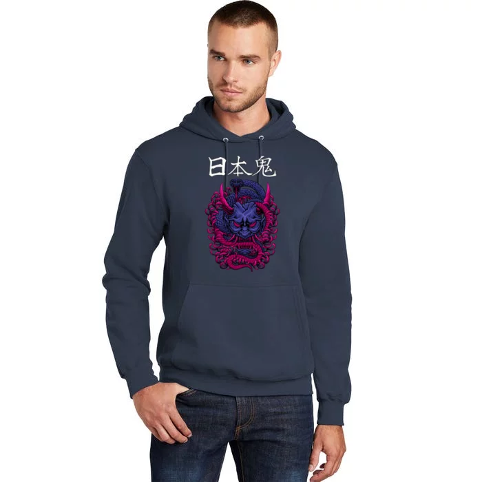 Japanese Samurai Mask With Ornament Tall Hoodie