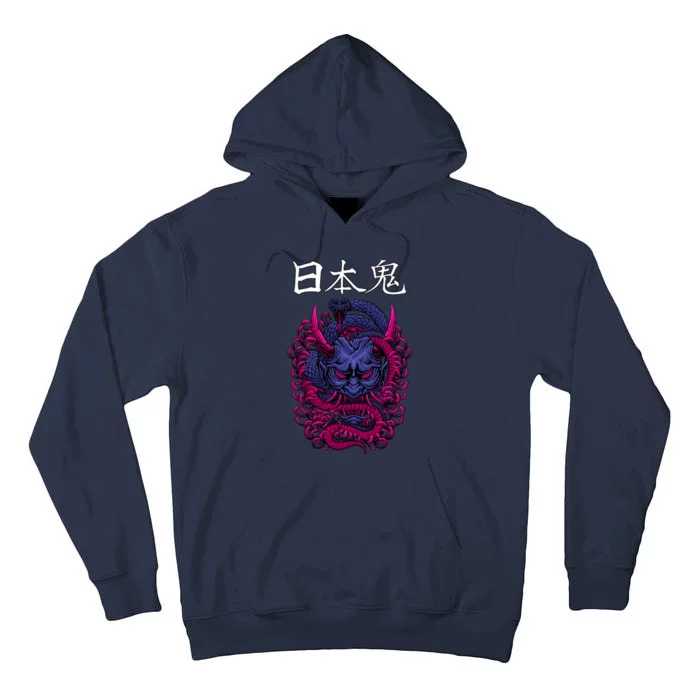 Japanese Samurai Mask With Ornament Tall Hoodie