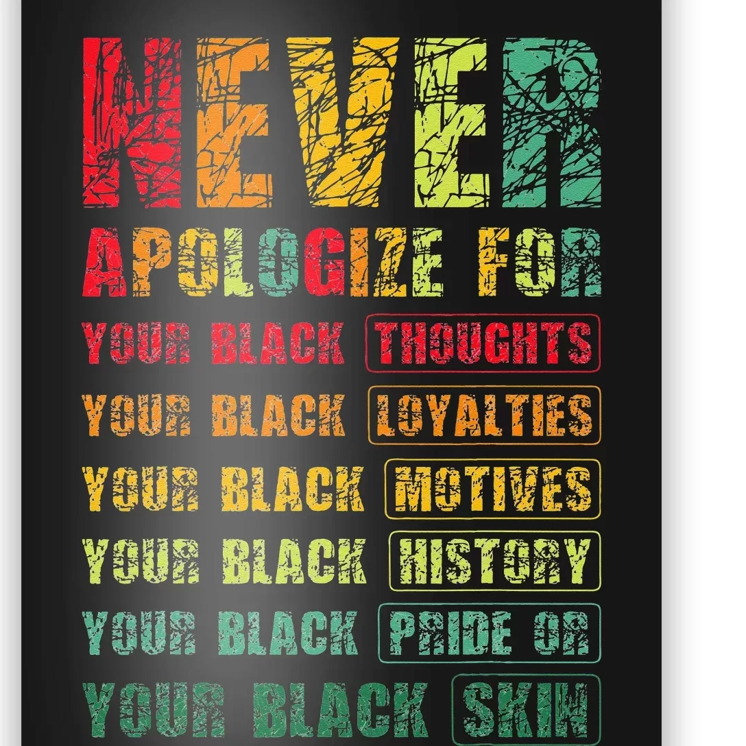 Juneteenth Scratch Never Apologize For Your Blackness Poster