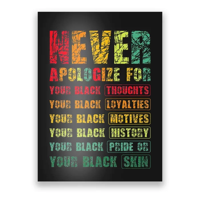 Juneteenth Scratch Never Apologize For Your Blackness Poster