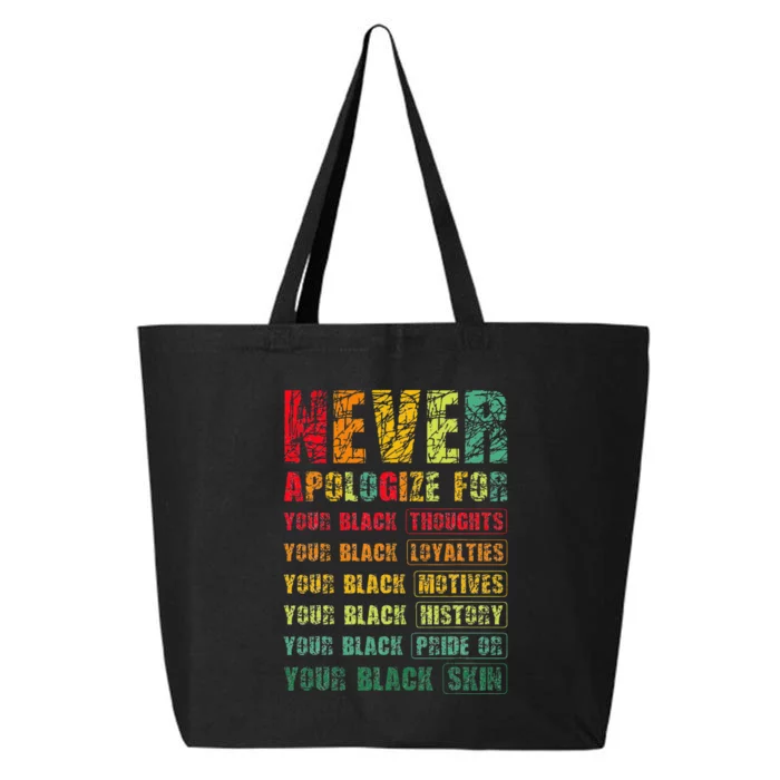 Juneteenth Scratch Never Apologize For Your Blackness 25L Jumbo Tote